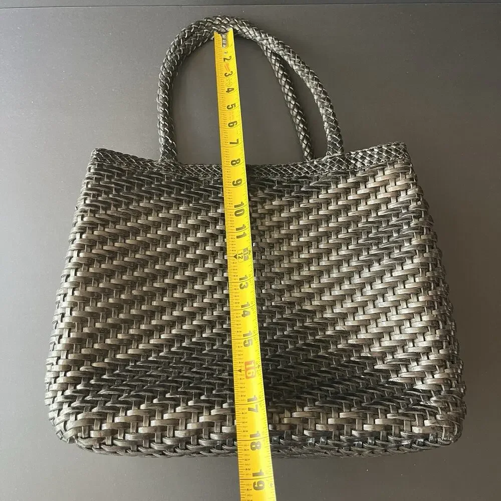 Vintage CEM Woven Woven Shoulder Bag Black